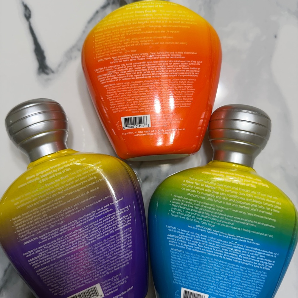 Supre Tan Dark Tanning Bronzer Trio - Green, Orange, Purple - Picture 2 of 5
